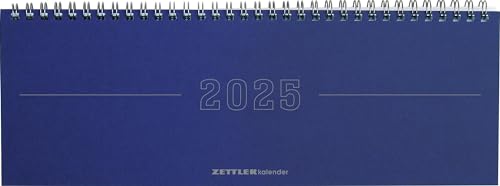 Tisch-Querkalender Papyrus Blau 2025 - Büro-Planer 29,7x10,5 cm - Tisch-Kalender - 1 Woche 2 Seiten - Ringbindung - Zettler von Zettler