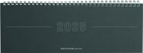 Tisch-Querkalender Papyrus Grau 2025 - Büro-Planer 29,7x10,5 cm - Tisch-Kalender - 1 Woche 2 Seiten - Ringbindung - Zettler von Zettler