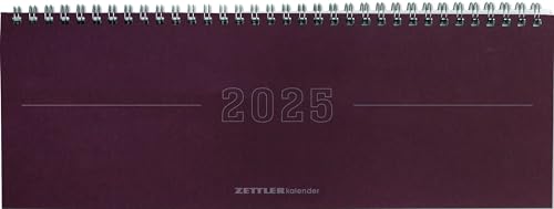 Tisch-Querkalender Papyrus Rot 2025 - Büro-Planer 29,7x10,5 cm - Tisch-Kalender - 1 Woche 2 Seiten - Ringbindung - Zettler von Zettler