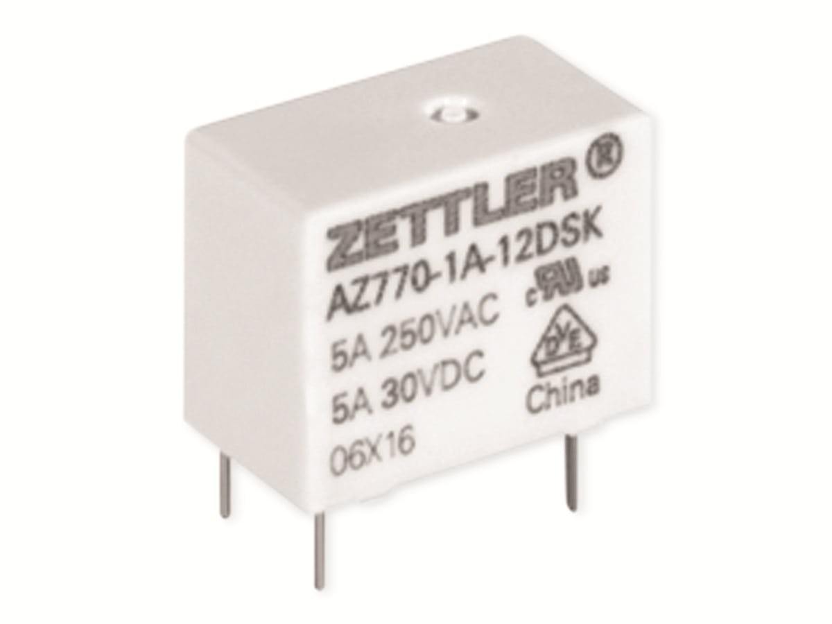 ZETTLER Printrelais, AZ770-1C-24DE, 24V, 1 Wechsler, 30V/DC, THT ZETTLER Printrelais, AZ770-1C-24DE, 24V, 1 Wechsler, 30V/DC, THT von Zettler
