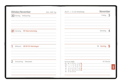 Zettler 660-1001 Taschenkalender, 1 Woche / 2 Seiten, 8 x 11,5 cm, sortiert von Zettler