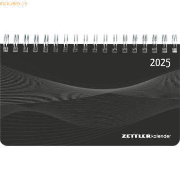 Zettler Mini-Querkalender 579 15,6x9,0cm 1 Woche/2 Seiten schwarz 2025 von Zettler