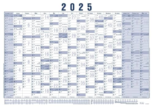 Zettler - Plakatkalender 2025, 100x70cm, Plakatkalender mit 16 Monaten auf 1 Seite, 5 Stk. gerollt, Arbeitstage- und Wochenzählung, Mondphasen, Feiertage, Ferientermine und deutsches Kalendarium Zettler - Plakatkalender 2025, 100x70cm, Plakatkalender mit 16 Monaten auf 1 Seite, 5 Stk. gerollt, Arbeitstage- und Wochenzählung, Mondphasen, Feiertage, Ferientermine und deutsches Kalendarium von Zettler