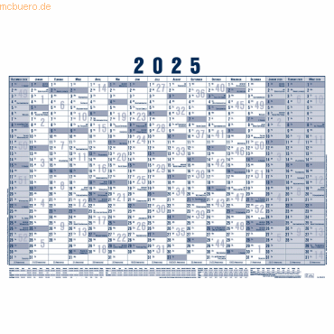 Zettler Plakatkalender 918 100x70cm 16 Monate VE=5 Stück gerollt 2025 von Zettler
