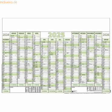 Zettler Plakatkalender 919 88x63cm 14 Monate VE=5 Stück gerollt 2025 von Zettler