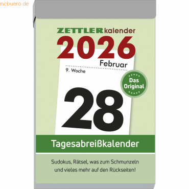 Zettler Tagesabreißkalender 304 L 6,6x9,9cm 2026 Zettler Tagesabreißkalender 304 L 6,6x9,9cm 2026 von Zettler