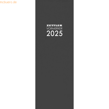 Zettler Tagevormerkbuch 808 10,4x29,6cm 1 Tag/1 Seite anthrazit 2025 von Zettler
