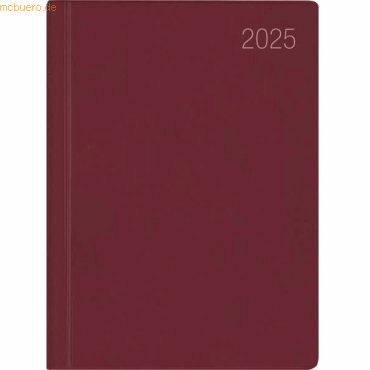 Zettler Taschenkalender 650 8,3x10,7cm 1 Woche/Seite bordeaux 2025 von Zettler