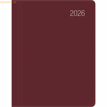 Zettler Taschenkalender 660 8,3x10,7cm 1 Woche/2 Seiten bordeaux 2026 von Zettler