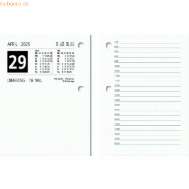 Zettler Umlegekalender-Ersatzblock 8x10,8cm 2025 von Zettler