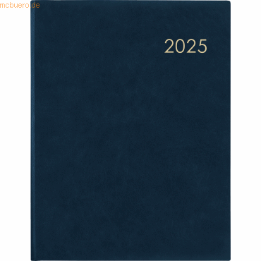 Zettler Wochenbuch 728 21x26,5cm 1 Woche/2 Seiten Leder blau 2025 von Zettler