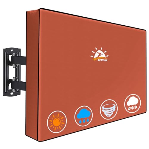 Zettum TV Abdeckung für 48-50 Zoll TV, Fernseher Bildschirmschutz Abdeckung Außenbereich 600D Oxford PU Beschichtung Heavy Duty & Wasserdicht Displayschutz für Fernseher (Braun) Zettum TV Abdeckung für 48-50 Zoll TV, Fernseher Bildschirmschutz Abdeckung Außenbereich 600D Oxford PU Beschichtung Heavy Duty & Wasserdicht Displayschutz für Fernseher (Braun) von Zettum