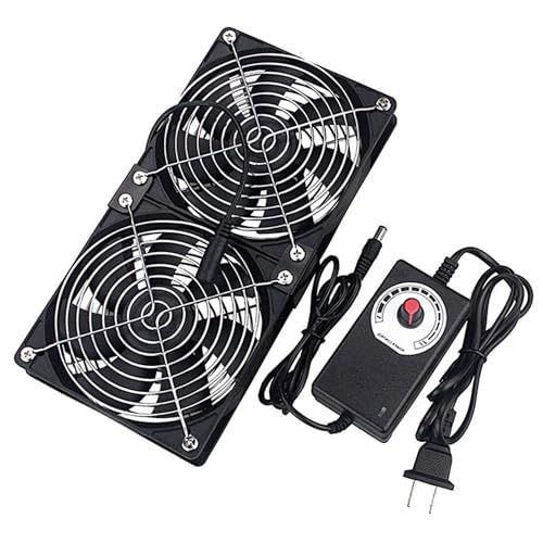 Doppelt PC Lüfter 120mm: Computer Lüfter 12V Einstellbare Gehäuselüfter mit Geschwindigkeitskontrolle für PC Laptop TV Box und Router von Zevmi
