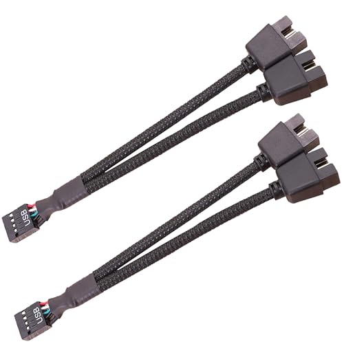 Zevmi 2 Stück 9 Pin USB Splitter: Mainboard USB Splitter, Schwarz USB 2.0 Nylon Geflochten für Interne Computer Motherboard Zevmi 2 Stück 9 Pin USB Splitter: Mainboard USB Splitter, Schwarz USB 2.0 Nylon Geflochten für Interne Computer Motherboard von Zevmi