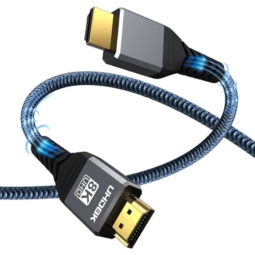 Zevmi 8K HDMI Kabel 5meter Verlängerungskabel: 48Gbit/s Ultra High Speed HDMI 2.1 Kabel 8K@60Hz, 4K@120Hz, Dynamic HDR, HDMI Kabel Kompatibel mit PS5/4/3, Xbox Series X, HDTV Monitor, TV Blu-ray von Zevmi