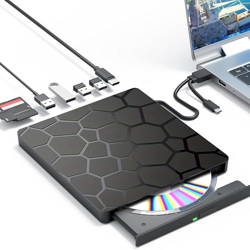 Zevmi CD Laufwerk Extern USB 3.0: Externer CD DVD Laufwerk mit USB USB2.0 USB 3.0 Anschlüsse und Kartenleser Portable Externer DVD Player für Laptop Desktop PC Zevmi CD Laufwerk Extern USB 3.0: Externer CD DVD Laufwerk mit USB USB2.0 USB 3.0 Anschlüsse und Kartenleser Portable Externer DVD Player für Laptop Desktop PC von Zevmi