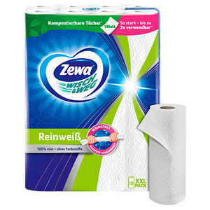 Zewa Küchenrollen WISCH&WEG Reinweiss 2-lagig, 16 Rollen von Zewa