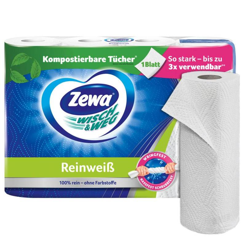 Zewa Küchenrollen WISCH&WEG Reinweiss 2-lagig von Zewa