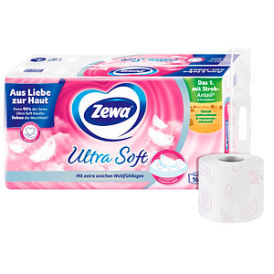 Zewa Toilettenpapier Ultra Soft 4-lagig, 16 Rollen von Zewa