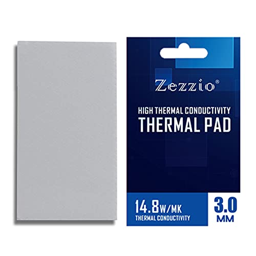 Zezzio 14,8 W/mK Silikon-Thermopad für Kühlkörper GPU CPU RAM SSD LED Kühler IC Chipsatz Kühlung (85 x 45 x 3 mm) von Zezzio