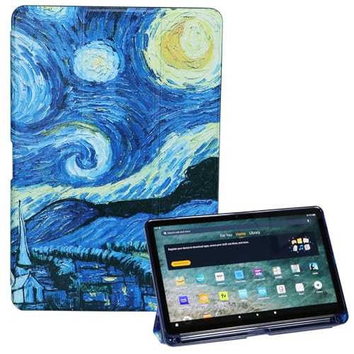 ZhaoCo Hülle für Amazon Fire Max 11-Tablet 13. Generation 2023, Schutzhülle mit Klarer Transparenter Weicher TPU-Rückenschale und Bleistifthalter (Gemälde) von ZhaoCo