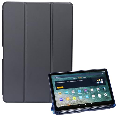 ZhaoCo Hülle für Amazon Fire Max 11-Tablet 13. Generation 2023, Schutzhülle mit Klarer Transparenter Weicher TPU-Rückenschale und Bleistifthalter - Schwarz von ZhaoCo