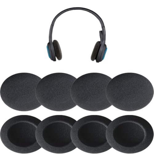 Zhenghebuy Headphone Covers,4 Paar Kopfhörerpolster Ohrpolster Schaumstoff,Ersatz Ohrpolster für Ohrhörer,Computer-Kopfhörer-Schwammabdeckungen,Kopfhörer Ohrkissen,Kopfhörerkappen(55 mm) von Zhenghebuy