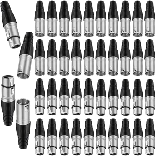 Zhengmy 20 Stück 3-poliger XLR-Löt-Typ-Stecker, 10 Stecker und 10 Buchsen, Kabelverbinder, Mikrofon-Audio-Buchse, Zubehör aus Zinklegierung für Mikrofon von Zhengmy