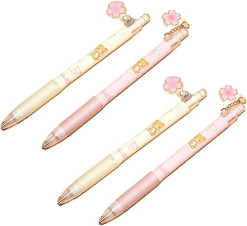 Druckbleistift im Kawaii-Sakura-Stil, praktischer 2B-Cartoon-Bär, automatische Bleistifte für Schreibbedarf, Schule, Büro, niedliche Druckbleistifte (0,5 mm), 4 Stück von Zhhuoc