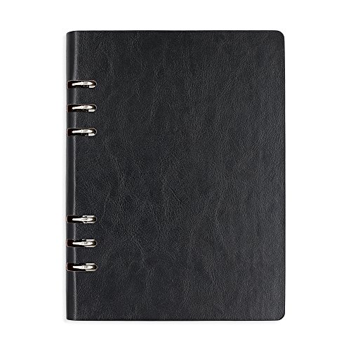Zhi Jin A6 klassisches leeres nachfüllbares Taschennotizbuch aus Leder, mit Ringspirale verbunden, Tagebuch, Reisetagebuch, Business, gebundene Ausgabe schwarz von Zhi Jin