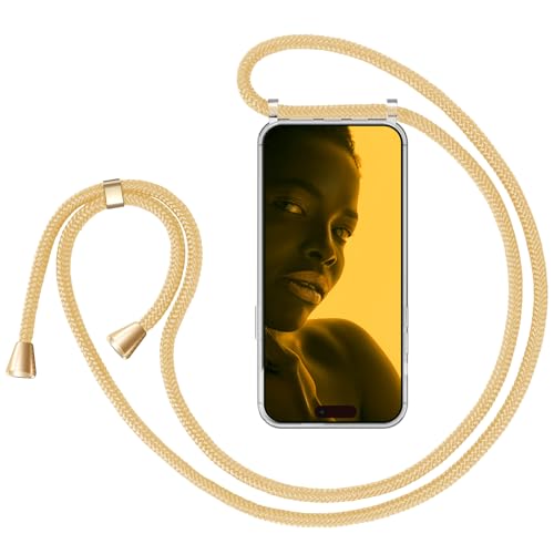 ZhinkArts Handykette kompatibel mit Apple iPhone 11 Pro - 5,8" Display - Smartphone Necklace Hülle mit Band - Handyhülle Case mit Kette zum umhängen in Gold von ZhinkArts