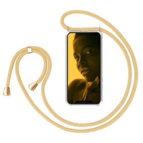 ZhinkArts Handykette kompatibel mit Apple iPhone 11 Pro - 5,8" Display - Smartphone Necklace Hülle mit Band - Handyhülle Case mit Kette zum umhängen in Gold von ZhinkArts