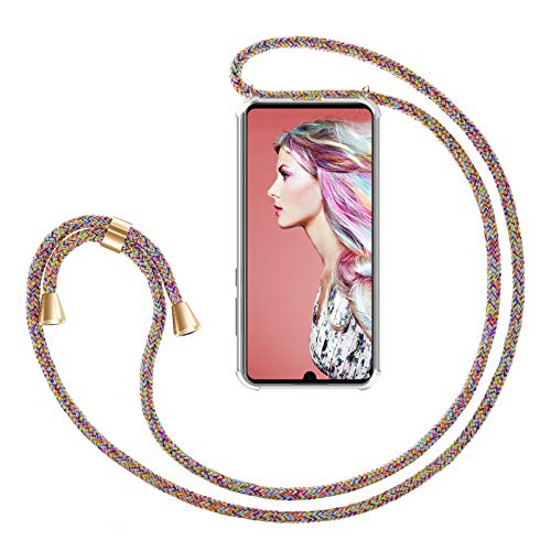 ZhinkArts Handykette kompatibel mit Huawei P30 Pro - Smartphone Necklace Hülle mit Band - Handyhülle Case mit Kette zum umhängen in Rainbow von ZhinkArts