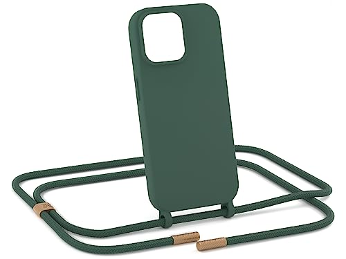ZhinkArts - Handykette kompatibel mit iPhone 12/12 Pro - Handyhülle zum Umhängen - Band/Schnur abnehmbar - Necklace - Silikon - Grün von ZhinkArts