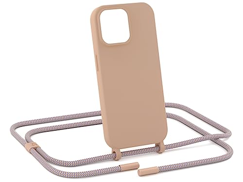 ZhinkArts - Handykette kompatibel mit iPhone 12/12 Pro - Handyhülle zum Umhängen - Band/Schnur abnehmbar - Necklace - Silikon - Palm Springs von ZhinkArts