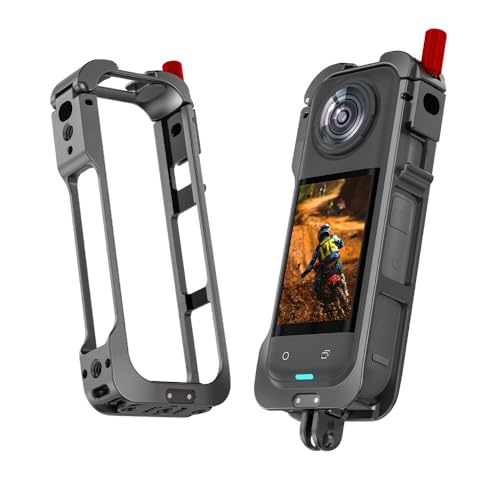 Aluminiumgehäuse für Insta360 X5, Verlängerungsadapterhalterung für Metallschutzrahmen mit Objektivabdeckung und Winddichter Baumwolle Aluminiumgehäuse für Insta360 X5, Verlängerungsadapterhalterung für Metallschutzrahmen mit Objektivabdeckung und Winddichter Baumwolle von Zhixteu