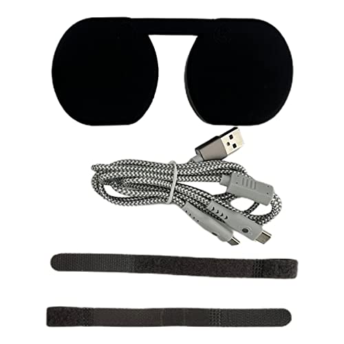 Für PSVR 2 Objektivkappen & 2 in1 Type-C Ladekabel, PS VR2 Headset Abwaschbare, Staubgeschützte Objektivabdeckung, Ladekabel von Zhixteu