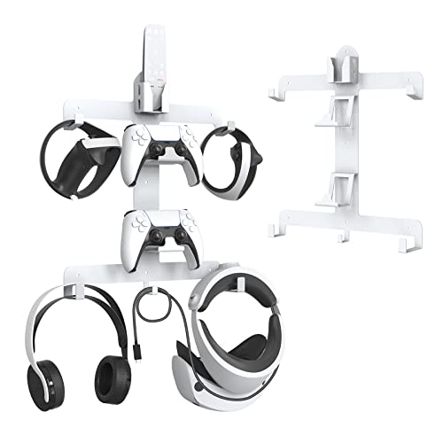 Für PSVR 2 Wandhalterung, Multifunktionale Aufbewahrungshalterung für VR Controller Gaming Headset Ladekabel, Display Halterung von Zhixteu