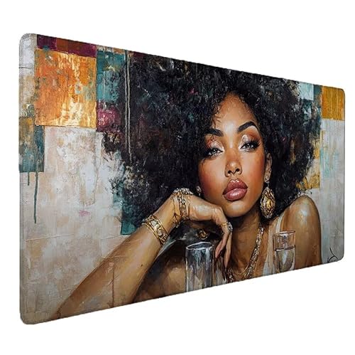Gaming Mauspad Afrika, Frau Mauspad XXL 900x400x3mm Groß Mousepad Gaming Schreibtischunterlage, Wasserdicht und rutschfest Verbessert Präzision Geschwindigkeit, Für PC, Laptop Deko Home Office S-632 Gaming Mauspad Afrika, Frau Mauspad XXL 900x400x3mm Groß Mousepad Gaming Schreibtischunterlage, Wasserdicht und rutschfest Verbessert Präzision Geschwindigkeit, Für PC, Laptop Deko Home Office S-632 von Zhnncfgg