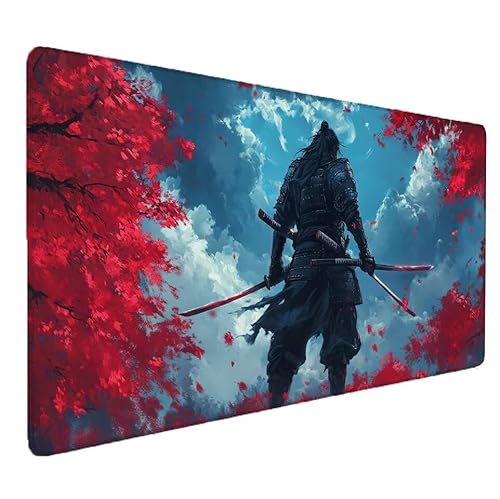 Japan Mauspad XXL 800x400x3mm XXL Mousepad Krieger Schreibtischunterlage Matte, Tastatur Matte Mit Genähten Kanten, rutschfeste Gummibasis, Großer Erweiterte Schreibtisch Schutz für Home Office S-923 Japan Mauspad XXL 800x400x3mm XXL Mousepad Krieger Schreibtischunterlage Matte, Tastatur Matte Mit Genähten Kanten, rutschfeste Gummibasis, Großer Erweiterte Schreibtisch Schutz für Home Office S-923 von Zhnncfgg