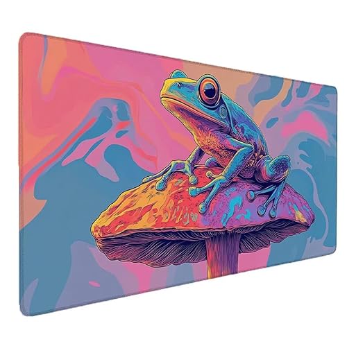 Mousepad XXL 1200x600x3mm Farbe Gaming Mauspad mit Genähten Kanten, Frosch Mousepad Gaming Nicht Rutschender Unterlage, für Computer Laptop Schreibtischmatte Tastatur und Maus, für Home Office S-584 von Zhnncfgg