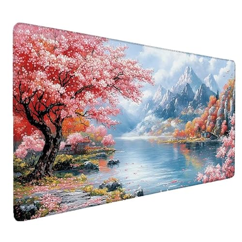 Mousepad XXL 700x300x3mm Japan Gaming Mauspad mit Genähten Kanten, Vulkan Fuji Mousepad Gaming Nicht Rutschender Unterlage, für Computer Laptop Schreibtischmatte Tastatur und Maus, Home Office S-900 Mousepad XXL 700x300x3mm Japan Gaming Mauspad mit Genähten Kanten, Vulkan Fuji Mousepad Gaming Nicht Rutschender Unterlage, für Computer Laptop Schreibtischmatte Tastatur und Maus, Home Office S-900 von Zhnncfgg