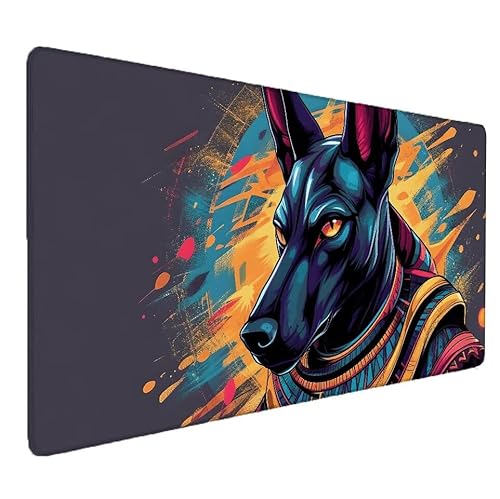 Mousepad XXL 900x300x3mm Schwarz Gaming Mauspad mit Genähten Kanten, Anubis Mousepad Gaming Nicht Rutschender Unterlage, für Computer Laptop Schreibtischmatte Tastatur und Maus, für Home Office S-703 Mousepad XXL 900x300x3mm Schwarz Gaming Mauspad mit Genähten Kanten, Anubis Mousepad Gaming Nicht Rutschender Unterlage, für Computer Laptop Schreibtischmatte Tastatur und Maus, für Home Office S-703 von Zhnncfgg