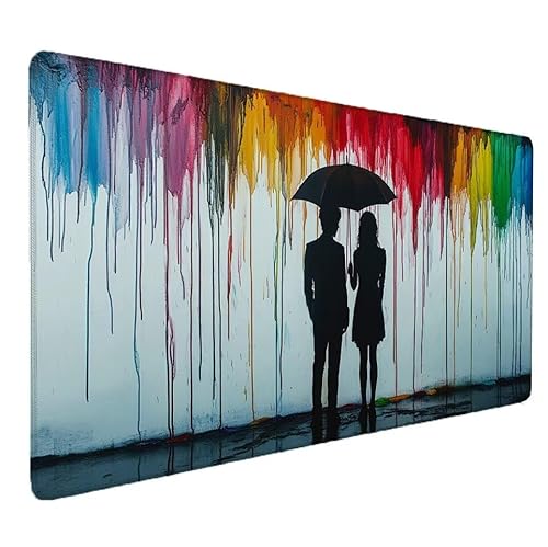 Schwarz Mauspad XXL 800x400x3mm XXL Mousepad Paar Schreibtischunterlage Matte, Tastatur Matte Mit Genähten Kanten, rutschfeste Gummibasis, Großer Erweiterte Schreibtisch Schutz für Home Office S-748 Schwarz Mauspad XXL 800x400x3mm XXL Mousepad Paar Schreibtischunterlage Matte, Tastatur Matte Mit Genähten Kanten, rutschfeste Gummibasis, Großer Erweiterte Schreibtisch Schutz für Home Office S-748 von Zhnncfgg