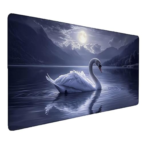 Schwarz Mauspad XXL 800x400x3mm XXL Mousepad Schwan Schreibtischunterlage Matte, Tastatur Matte Mit Genähten Kanten, Rutschfeste Gummibasis, Großer Erweiterte Schreibtisch Schutz für Home Office S-757 Schwarz Mauspad XXL 800x400x3mm XXL Mousepad Schwan Schreibtischunterlage Matte, Tastatur Matte Mit Genähten Kanten, Rutschfeste Gummibasis, Großer Erweiterte Schreibtisch Schutz für Home Office S-757 von Zhnncfgg