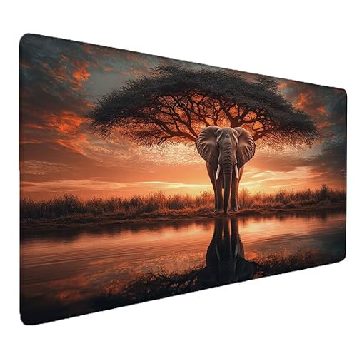 Sonnenuntergang Mauspad XXL 1000x500x3mm Mousepad Elefant Schreibtischunterlage Matte, Anime Gaming Tastatur Matte Genähten Kanten, rutschfeste Gummibasis,Großer Erweiterte Schreibtisch Schutz S-932 Sonnenuntergang Mauspad XXL 1000x500x3mm Mousepad Elefant Schreibtischunterlage Matte, Anime Gaming Tastatur Matte Genähten Kanten, rutschfeste Gummibasis,Großer Erweiterte Schreibtisch Schutz S-932 von Zhnncfgg