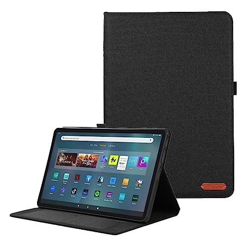 ZZjingli for Amazon Fire Max 11 Stoff-Leder-Tablet-Hülle (Grau) (Rosarot) (Blau) usw (Color : Noir) von Zhongguiming