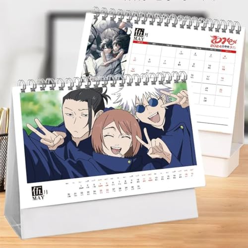 2024 Anime-Kalender Gojo Satoru/Okkotsu Yūta/Fushiguro Toji Anime-Tischkalender 2024, 12-Monats-Planer Monat zu sehen Kalender von Zhongkaihua
