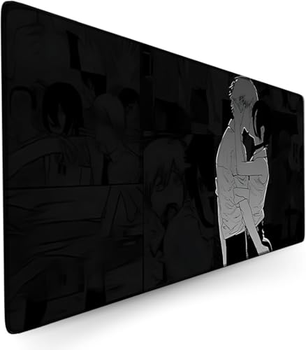 Zhrupen Anime Mouse Pad Chainsaw Man Makima Anime Desk Mat Keyboard Mat Large Mouse Pads Rubber Mouse Pads (900 x 400 mm) von Zhrupen