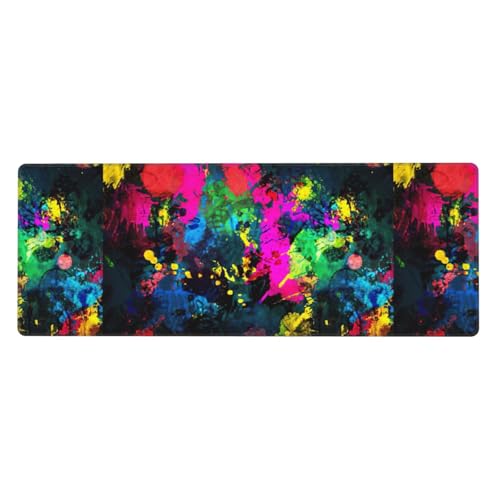 Bunte abstrakte Malerei, extra große Gummi-Tastaturunterlage – Premium-Schreibtischunterlage zum Schreiben, Computer-Desktop-Gebrauch Bunte abstrakte Malerei, extra große Gummi-Tastaturunterlage – Premium-Schreibtischunterlage zum Schreiben, Computer-Desktop-Gebrauch von Zhuanyun